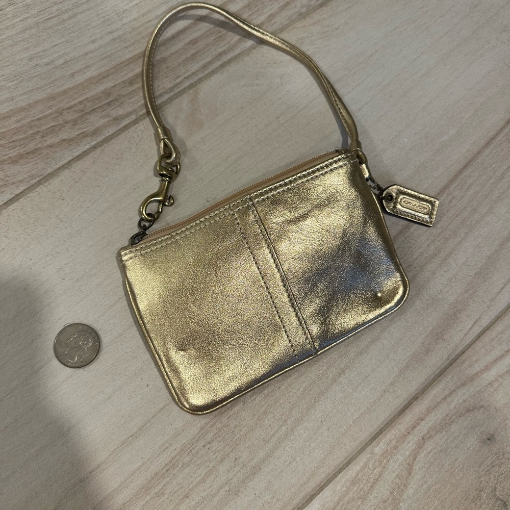 Coach Gold Metallic Clutch